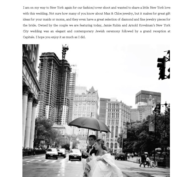 Grace Ormonde Wedding Style features Lush NYC Wedding