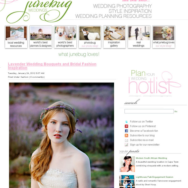Lavender Wedding Inspiration Shoot Featured on Junebug Weddings