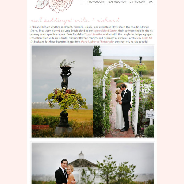 Erika + Richards Bonnet Island Wedding Featured on Elizabeth Anne Designs