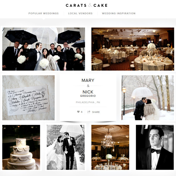 Two Weddings featured on Carats & Cake